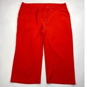 REO Rugged Earth Outfitters Women Red Capri Pants Size 12 Drawstring Hiking Crop
